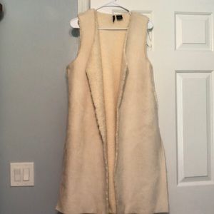 Long off white vest cardigan